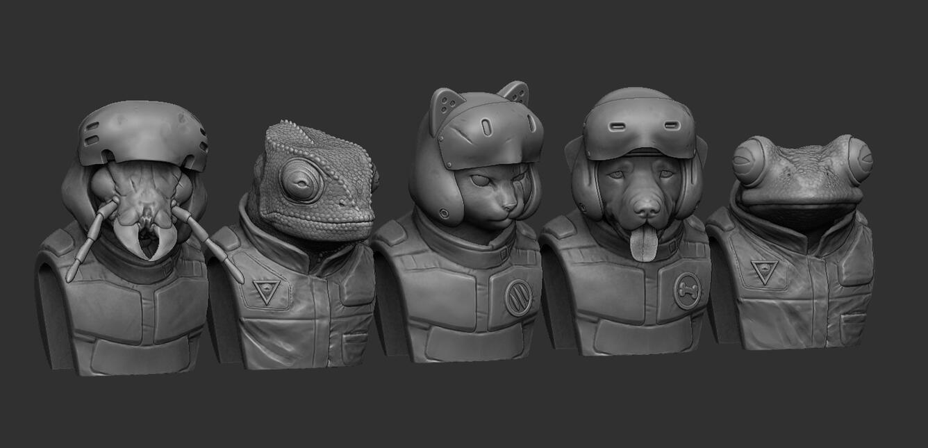 3D printable - Pilot busts